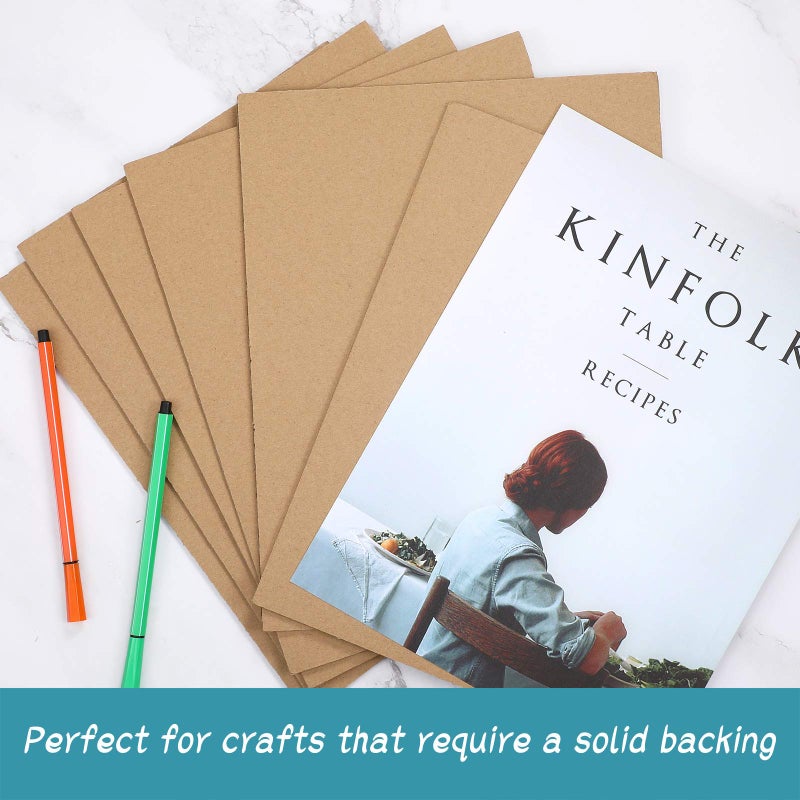 زنون عبوة من 50 قطعة من ألواح الكرتون المموج، وألواح الكرتون المسطحة، وحشوات الكرتون، وفواصل مربعة من الكرتون المسطح لمشاريع الفنون ومستلزمات الحرف اليدوية (بني، 11 × 8.7 بوصة) - Image 5